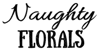 Script logo for Naughty Florals