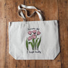 Awesome Shit I bought locally tote bag with pink tulips