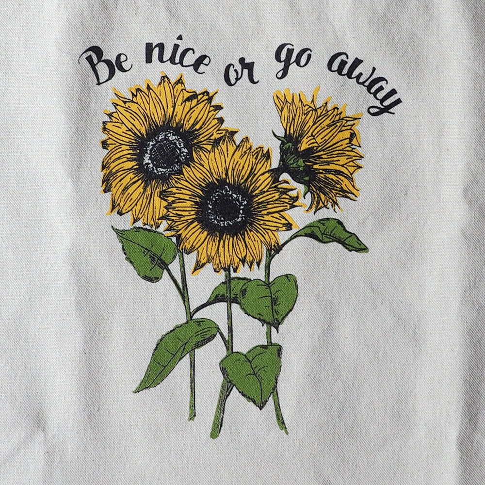 Be Nice or Go Away Tote bag close up