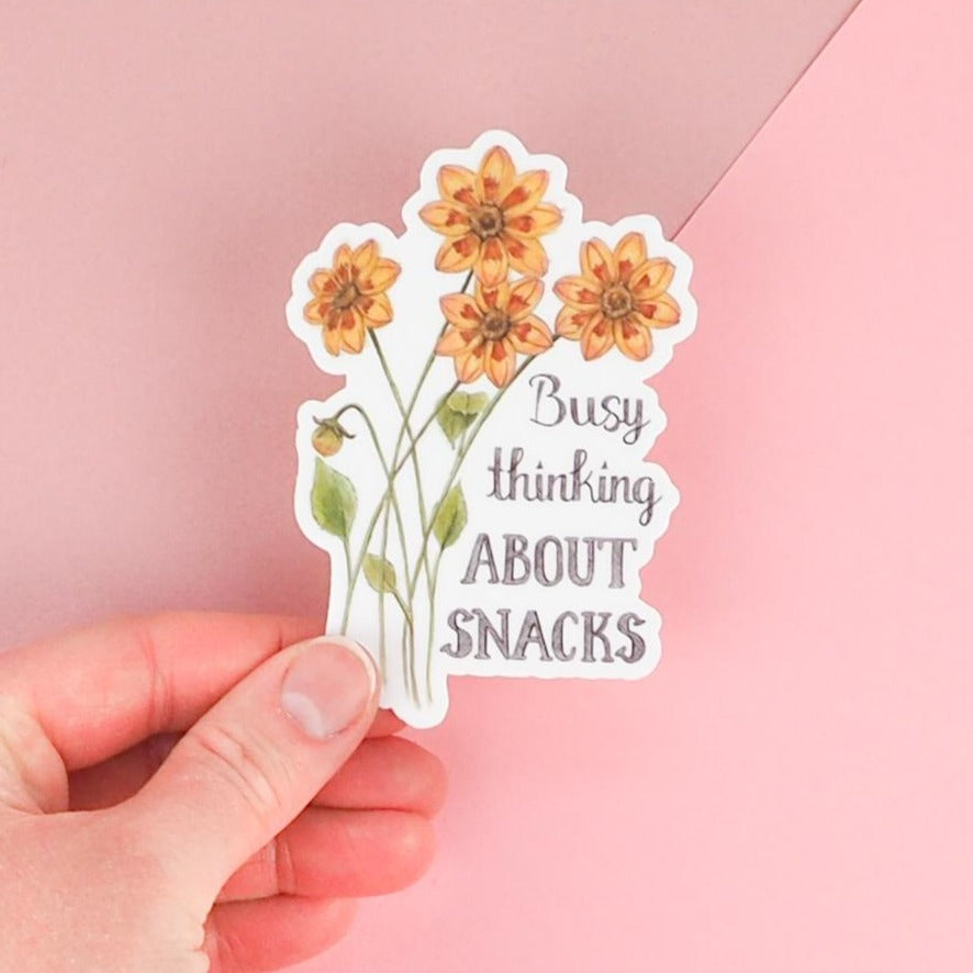 Busy Thinking About Snacks Funny Sticker