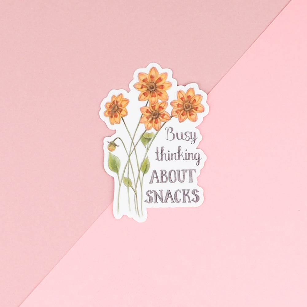 Busy thinking about snacks vinyl sticker