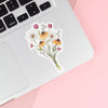 Wild Flower Bouquet vinyl sticker on laptop